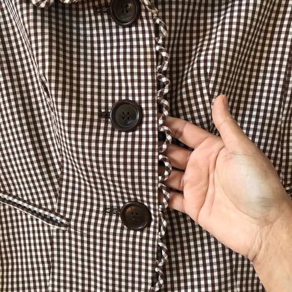 Tribella Petite Checkered Blazer Jacket Size 2P - Picture 3 of 15